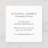 ビッグイニシャルモダンモノグラムオンブラウンウッドスクエア スクエア名刺 (裏面)