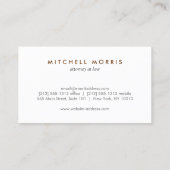 ビッグイニシャルモダンモノグラムオンブラウンウッド 名刺 (裏面)