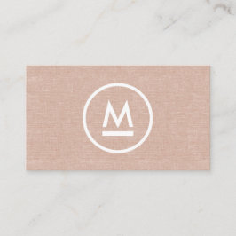 ビッグイニシャルモダンモノグラムオンベージュリネン 名刺