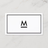 ビッグイニシャルモダンモノグラムin白黒 名刺 (正面)