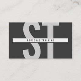 ビッグイニシャルモノグラムパーソナルトレーナーダークグレー 名刺