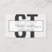 ビッグイニシャルモノグラムパーソナルトレーナーライトグレー 名刺 (正面)