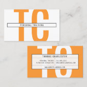 ビッグイニシャルモノグラムinオレンジと白 名刺 (正面/裏面)