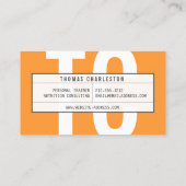 ビッグイニシャルモノグラムinオレンジと白 名刺 (裏面)