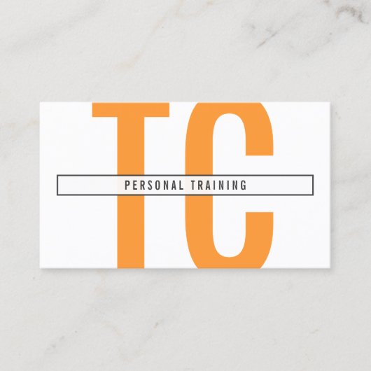 ビッグイニシャルモノグラムinオレンジと白 名刺 (正面)