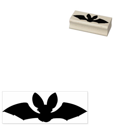 ビッグイヤーこうもりシルエットアートスタンプ ラバースタンプ (押印)