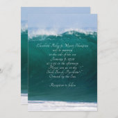ビッグウェーブ結婚シーサイドカジュアル式 招待状 (正面/裏面)