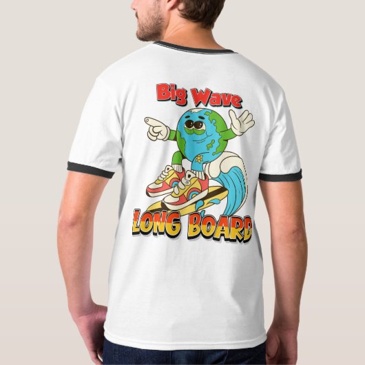 ビッグウェーブ ロングボード サーフィン Tシャツ (裏面フル)