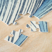 ビッグウェーブ(北斎の青日本のと金ゴールド美術) ジグソーパズル (側面)