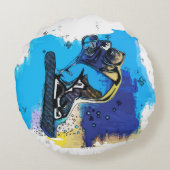 ビッグエアが飛び降りる! – スノーボード・フール ラウンドクッション (裏面)