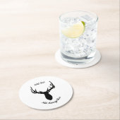 ビッグエルク、追加文字とメッセージ ラウンドペーパーコースター (インサイチュ)