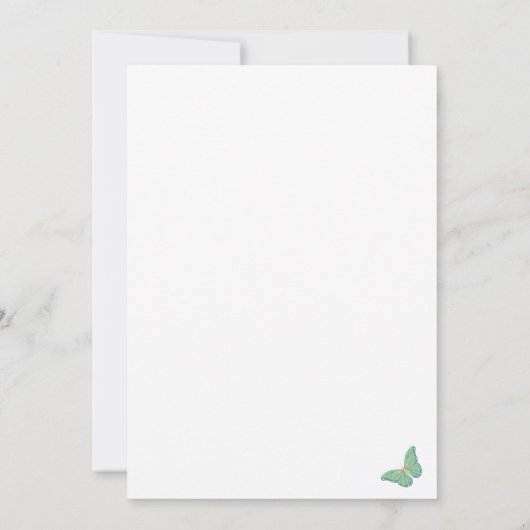 ビッグエレガントバタフライ&ワイルドフラワーブライダルシャワー 招待状 (裏面)