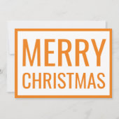 ビッグオはっきりしたレンジメリークリスマスホワイトカード 招待状 (正面)