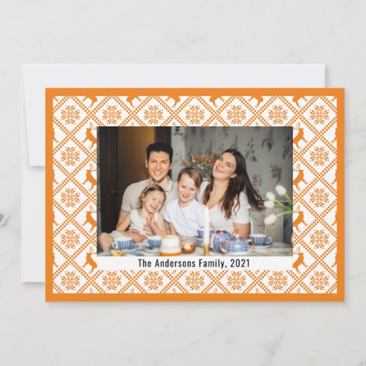 ビッグオはっきりしたレンジメリークリスマスホワイトカード 招待状