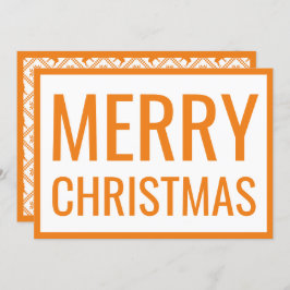 ビッグオはっきりしたレンジメリークリスマスホワイトカード 招待状