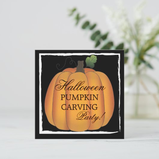 ビッグオレンジハロウィーンカボチャ彫刻パーティー 招待状 (スタンド正面)
