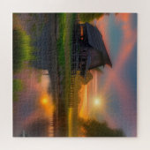 ビッグオープンバーンオンファームアットサンライズ ジグソーパズル (横)