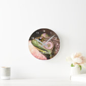 ビッグオールドブルフロッグ顔パーソナライズされた自然 ラウンド壁時計 (ホーム)