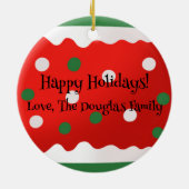 ビッグカスタマイズブおもしろいホリデークリスマスツリー セラミックオーナメント (裏面)