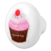 ビッグカップケーキ&さくらんぼかわいい水彩カスタム セラミックノブ (右)