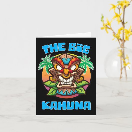 ビッグカフナおもしろいハワイアンファーザーズデイバケーショントロ カード (黄色い花)