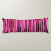 ビッグカラーポップ・アートのホットピンクとブラックストライプカラー ボディピロー (裏面)