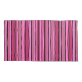 ビッグカラーポップ・アートのホットピンクとブラックストライプカラー 枕カバー (裏面)