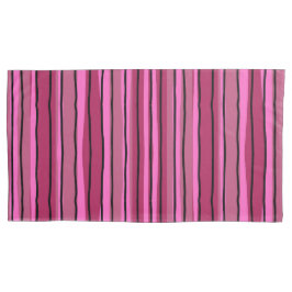 ビッグカラーポップ・アートのホットピンクとブラックストライプカラー 枕カバー