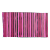 ビッグカラーポップ・アートのホットピンクとブラックストライプカラー 枕カバー (裏面-右)