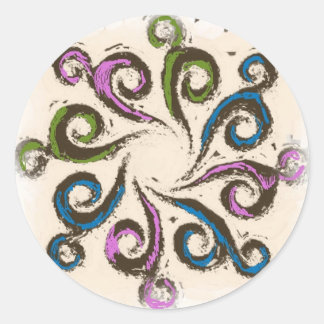 ビッグカールステッカー ラウンドシール