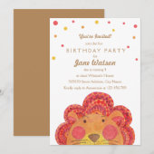 ビッグキャットキッズの誕生日パーティー招待状 招待状 (正面/裏面)