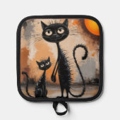 ビッグキャット リトルキャット ハロウィン 鍋敷き (正面)