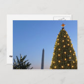 ビッグクリスマスツリーとリトルクリスマスツリーDCでの休日 シーズンポストカード (正面/裏面)