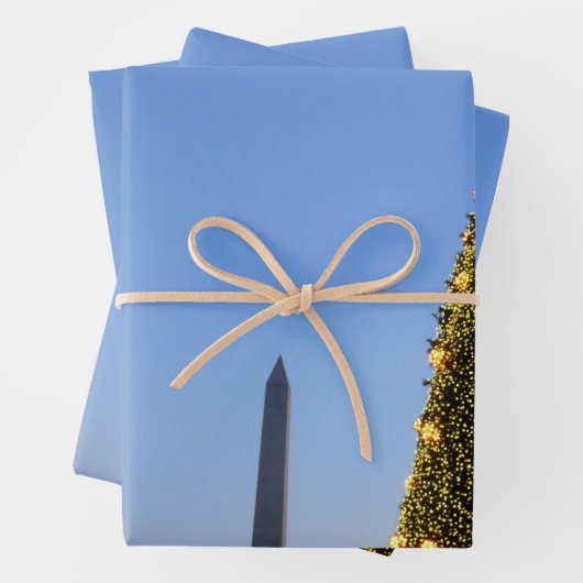 ビッグクリスマスツリーとリトルクリスマスツリーDCでの休日 ラッピングペーパーシート (インサイチュ)