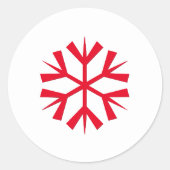 ビッグクリスマスレッドスノーフレークキッズアートクラフトホリデー ラウンドシール (正面)