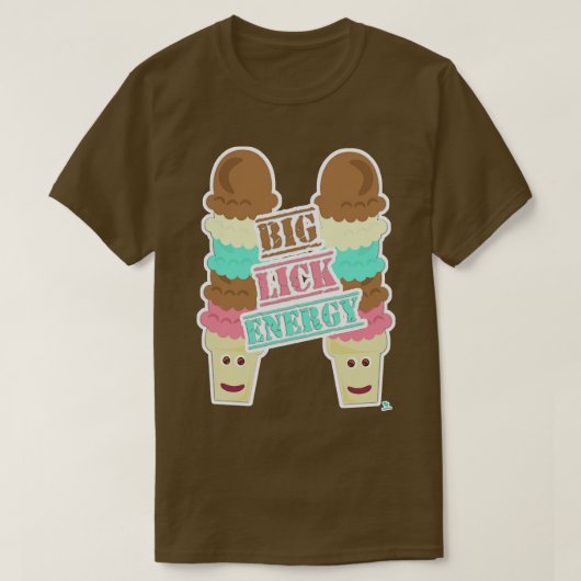 ビッグクリックエナジーアイスクリームコーンスローガン Tシャツ (デザイン正面)