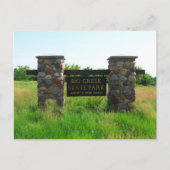 ビッグクリーク州パークエントランスサイン、ポークシティ、IA ポストカード (正面)