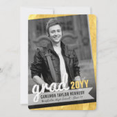 ビッググラッドスケッチ金箔写真卒業パーティー 招待状 (正面)