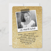 ビッググラードスクライブズ金ゴールドグリッター卒業パーティー 招待状 (裏面)