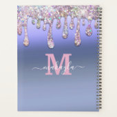 ビッググリッタードリップホイルデザインモノグラム名 プランナー手帳 (裏面)