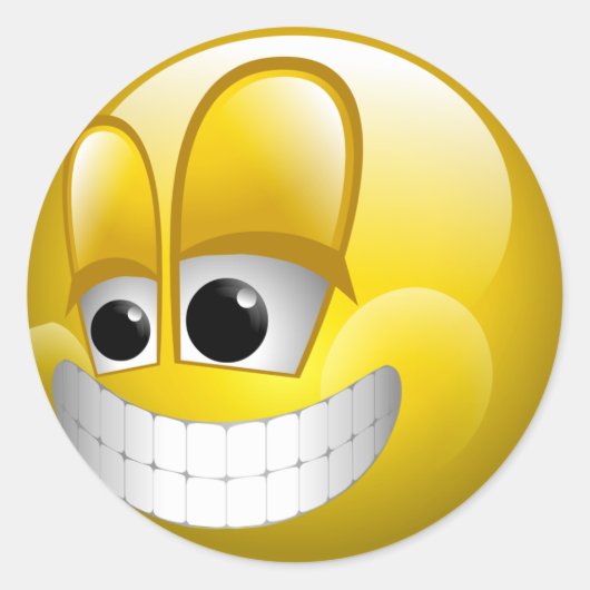 ビッググリン顔 ラウンドシール (正面)