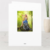 ビッググリーティングカードファンタジーガールフェアリーとオオカミ カード (裏面)