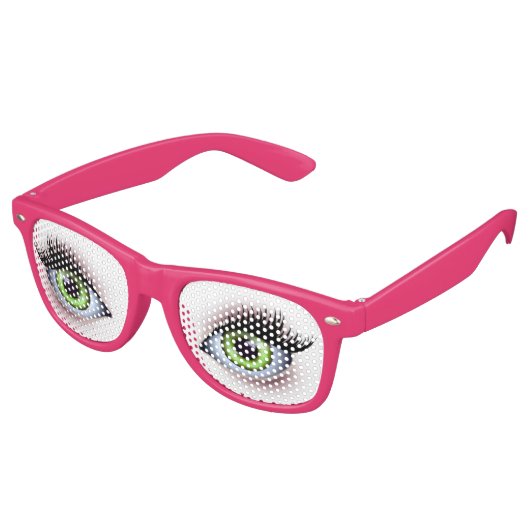 ビッググリーンアイズパーティー眼鏡 レトロサングラス (アングル)