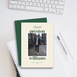 ビッググリーンネーム卒業発表フォトカード 案内状