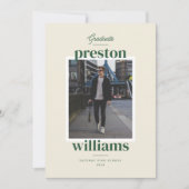 ビッググリーンネーム卒業発表フォトカード 案内状 (正面)