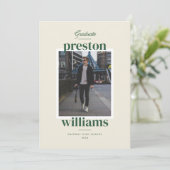 ビッググリーンネーム卒業発表フォトカード 案内状 (スタンド正面)