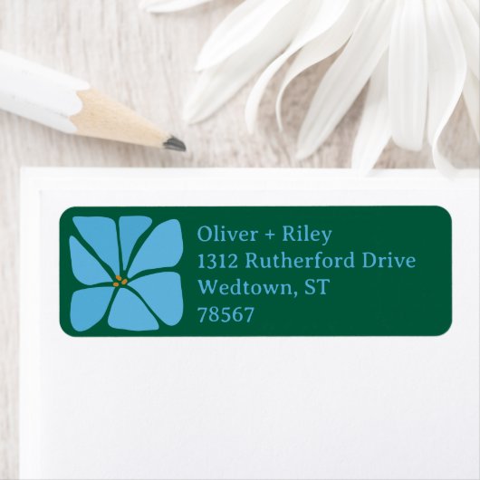 ビッググルービーフラワー差出人住所ラベル ラベル (インサイチュ)