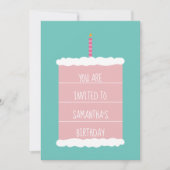 ビッグケーキ誕生日招待状 招待状 (正面)