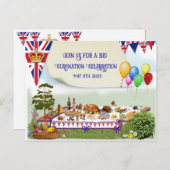 ビッグコロネーションお祝いランチ招待状 インビテーションポストカード (正面/裏面)