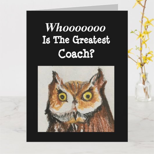 ビッグコーもっとも偉大チハッピーバースデーおもしろいフクロウ カード (黄色い花)